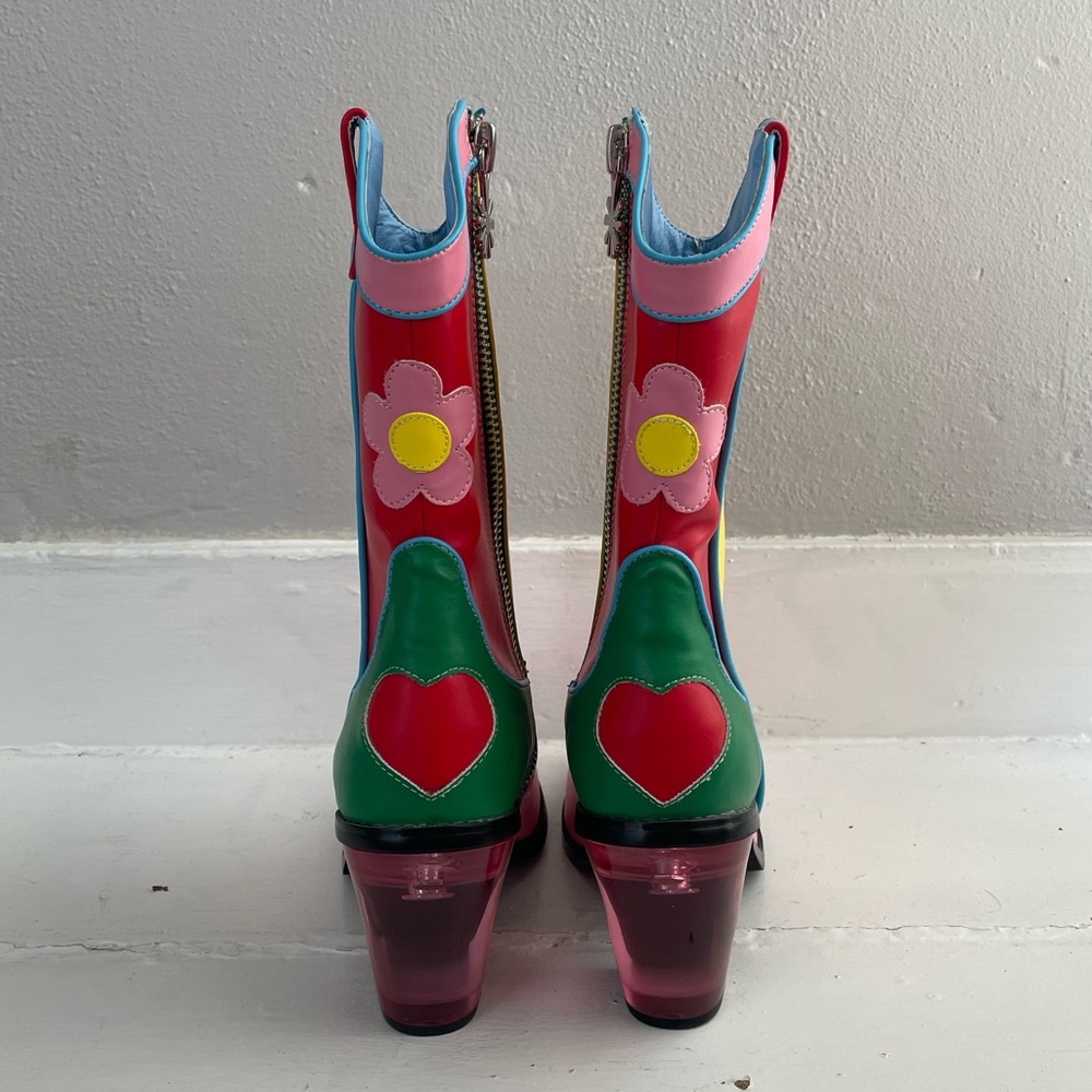 dELiA*s by Dolls Kill Colorblock Flower Power Cowboy Boots - Picture 5 of 6